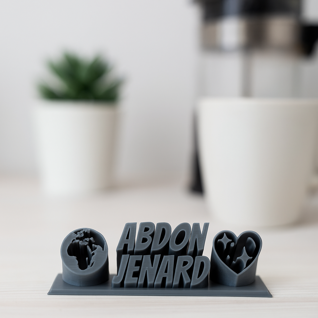 3D Name Tag Plate 2 Emojis