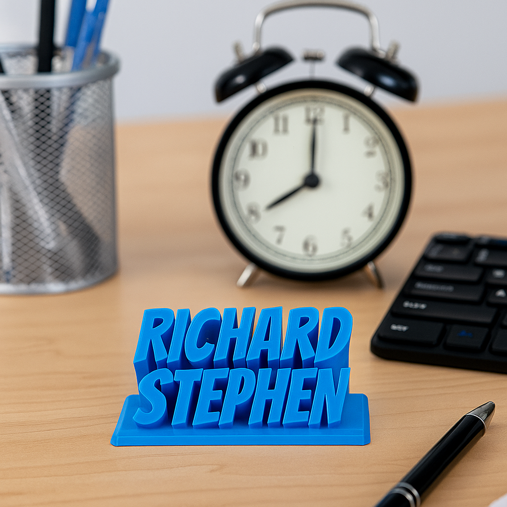 3D Name Tag Plate - Text Only