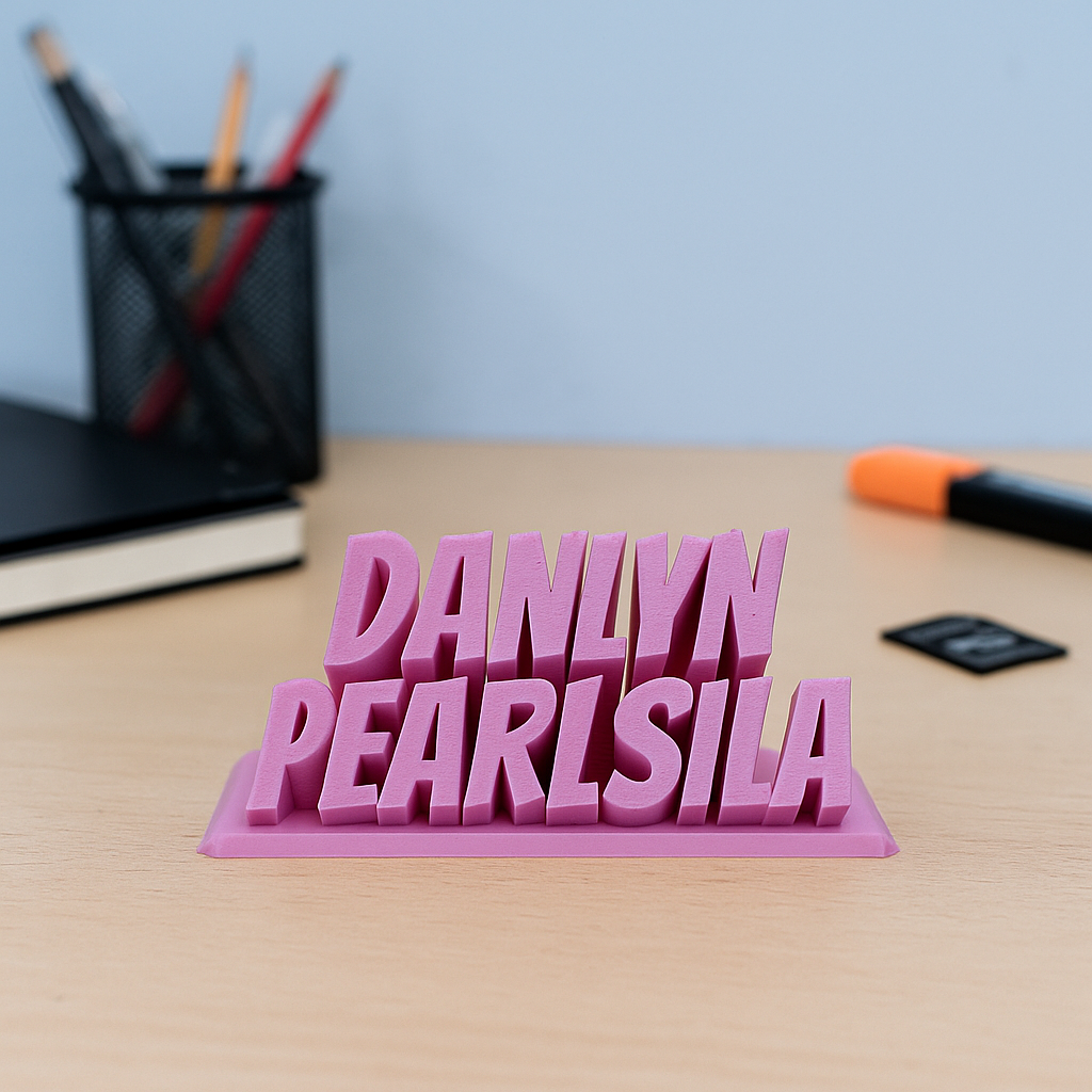 3D Name Tag Plate - Text Only