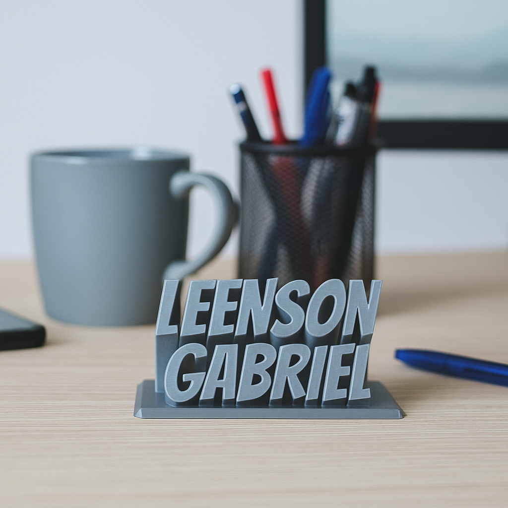 3D Name Tag Plate - Text Only