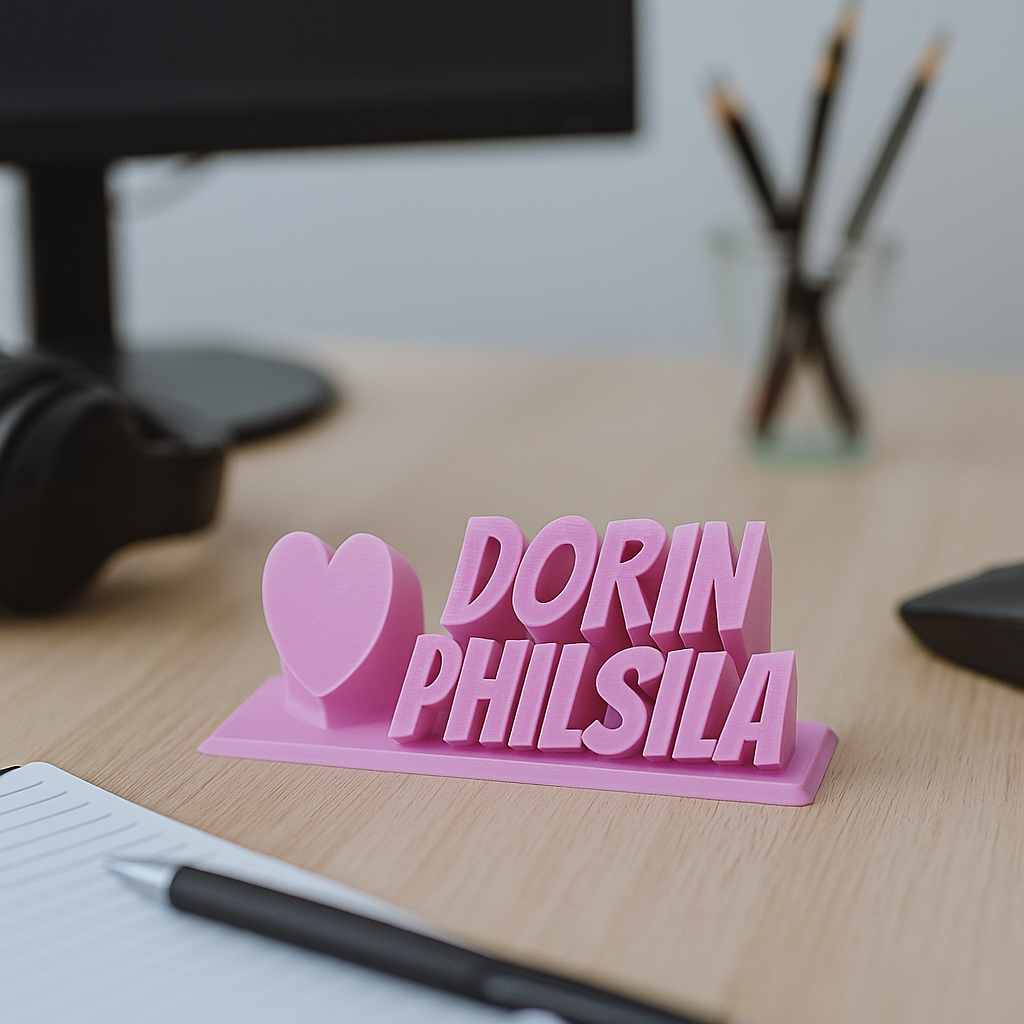 3D Name Tag Plate with 1 Emoji