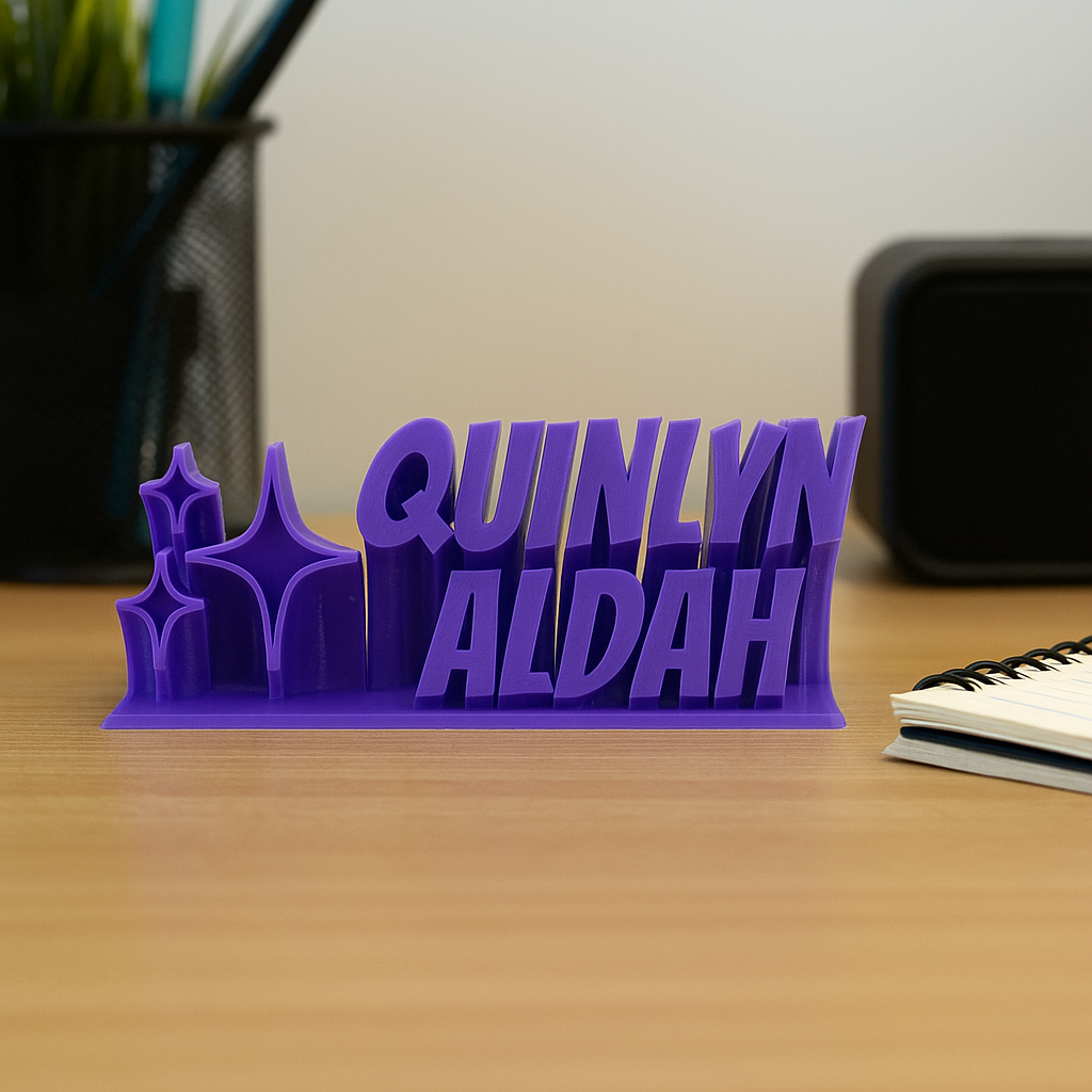3D Name Tag Plate with 1 Emoji