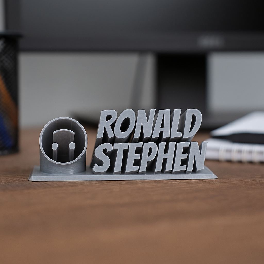 3D Name Tag Plate with 1 Emoji